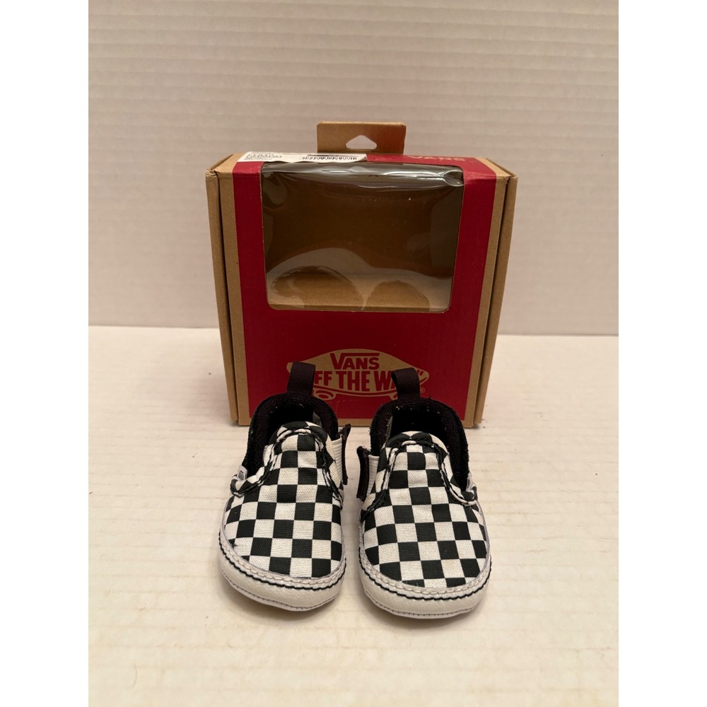 Vans Slip-On V Crib Checkerboard Black White Infant Shoes VN0A2XSLFB7 Size 1.0